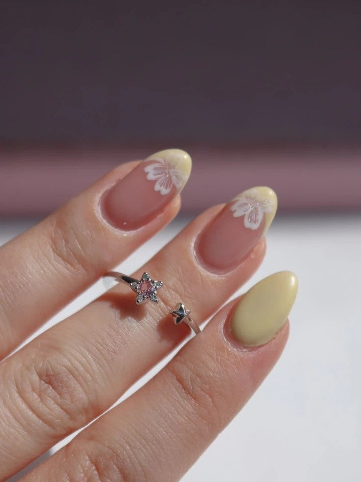 Double Pink Star Ring