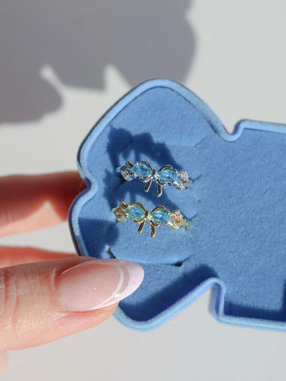 Blue Bow Shine Ring