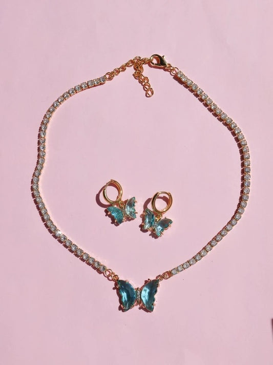 Butterfly Waterway Necklace Earring Set