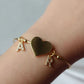Gold Heart Aesthetic Letter Bracelet
