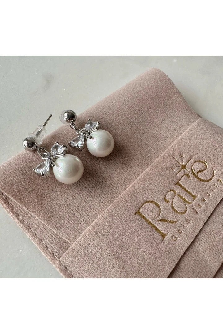 Elegant Zircon And Pearl Earrings
