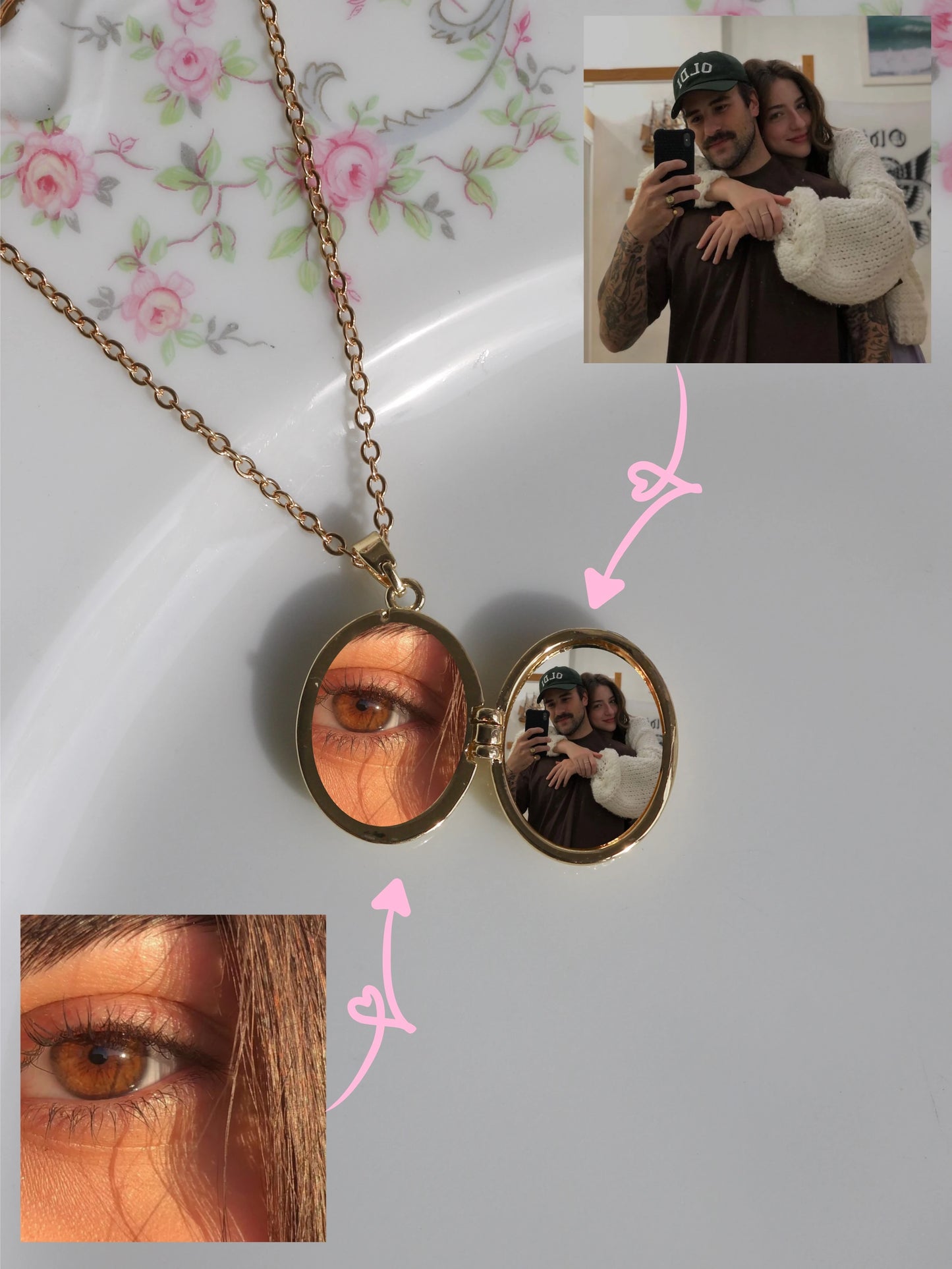 Blue Pearl Radiance Personalized Photo Locket Necklace