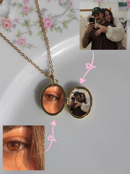 Blue Pearl Radiance Personalized Photo Locket Necklace