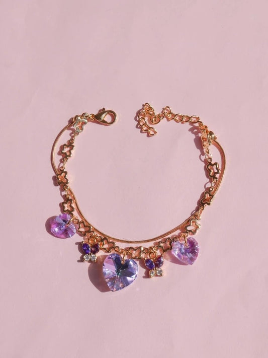 Pinkie Crystal Heart Bracelet