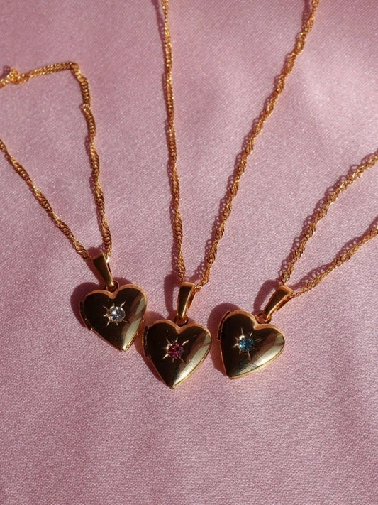 Stone-Covered Heart Necklace