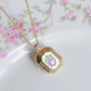 Purple Hearts On Fire Personalized Photo Locket Necklace