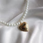 Heart Pearl Souvenir Necklace