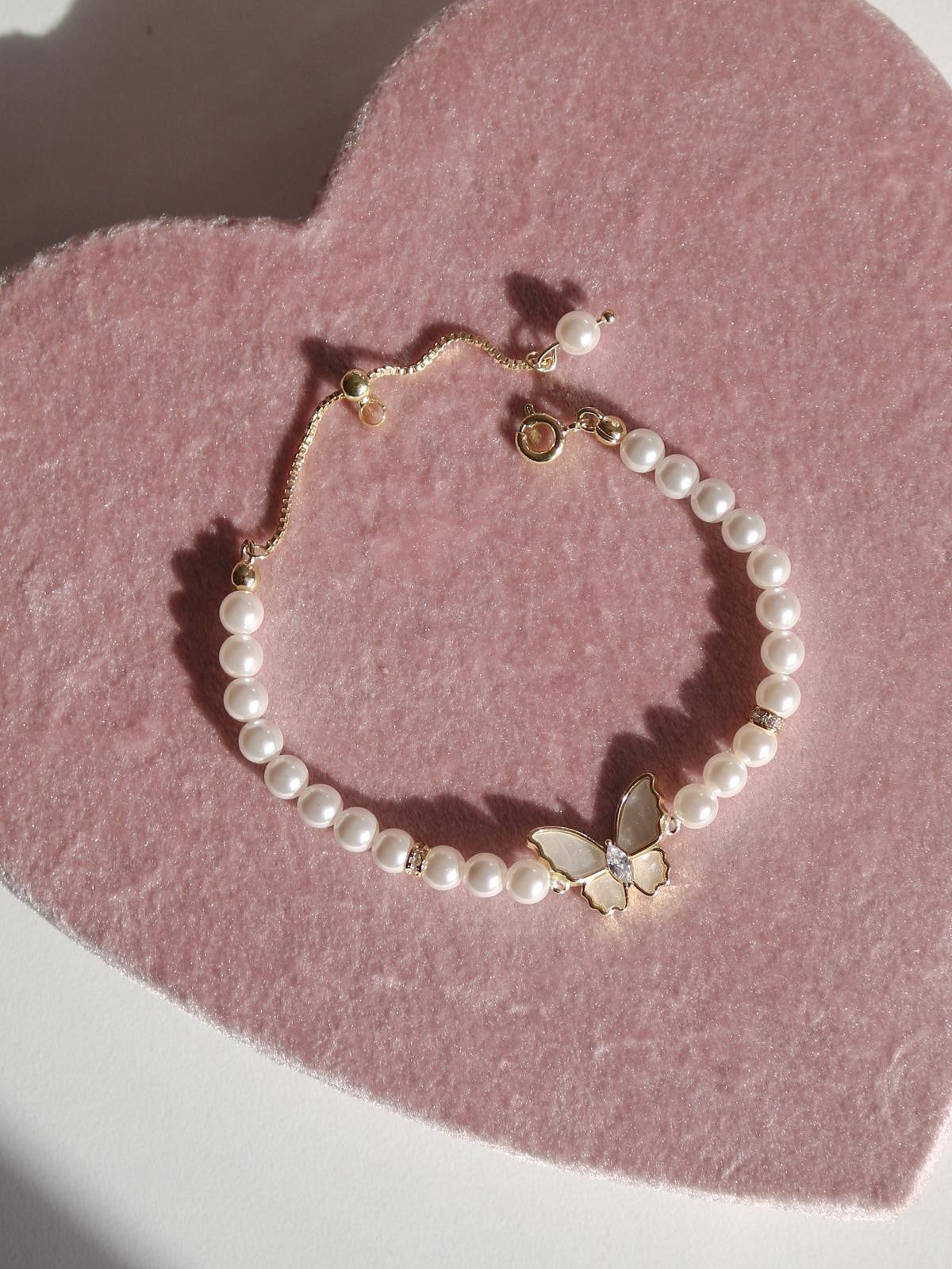 White Pearl Wing Elevator Bracelet