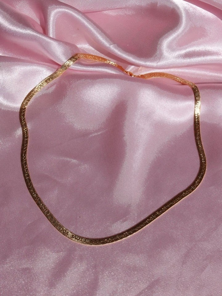 I Love You Flat Chain Necklace Thick