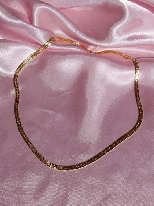 I Love You Flat Chain Necklace Thick