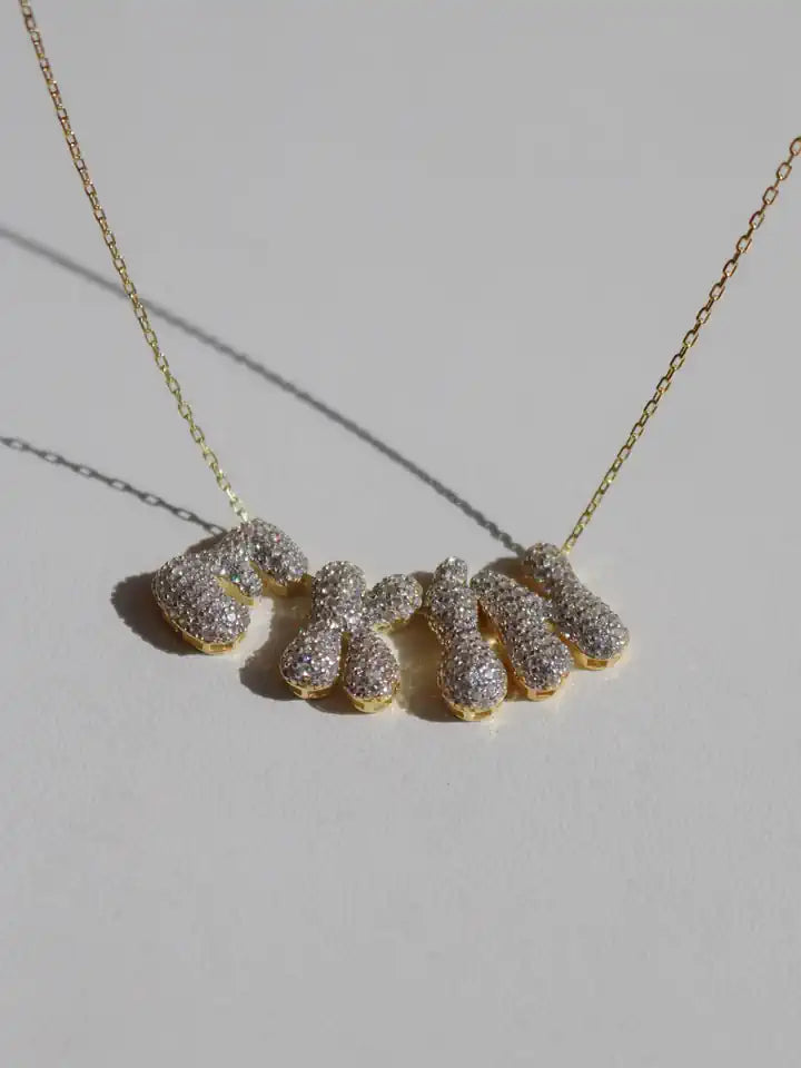 Dazzle Spark Personalized Name 925 Silver Necklace