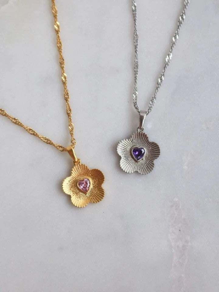 Heart Flower Necklace