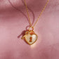 Pearlescent Heart Key 925 Silver Necklace