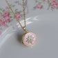 Pink Aurora Sun Personalized Photo Locket Necklace