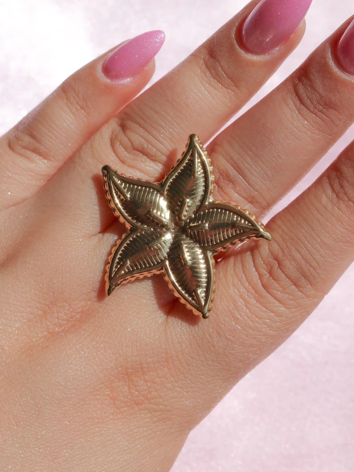 Golden Starfish Glow Ring