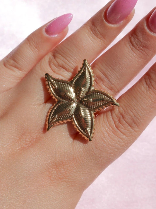 Golden Starfish Glow Ring