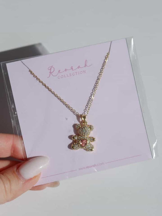 Teddy Bear Steel Necklace