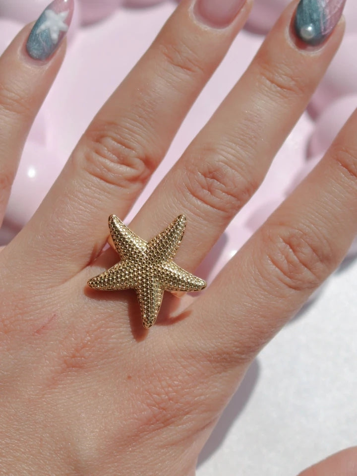 Golden Starfish Ring
