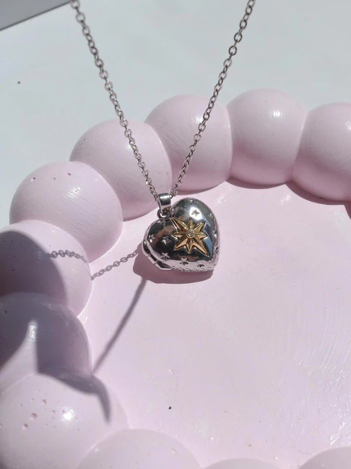 North Star Love Personalized Photo Steel Necklace