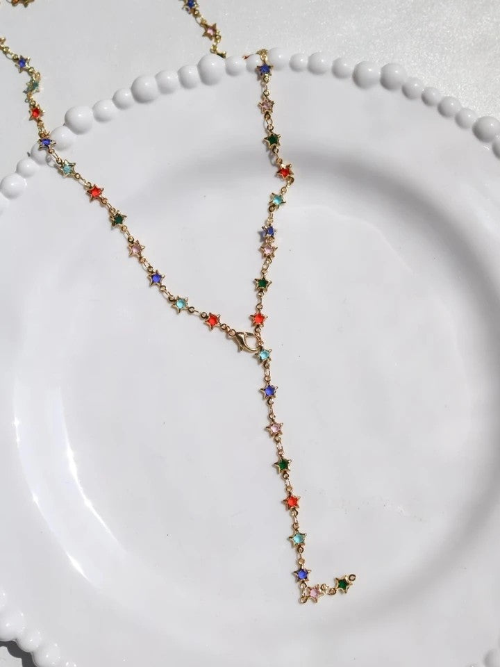 Colorful Star Y Necklace