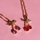 Pink - Red Cherry Necklace