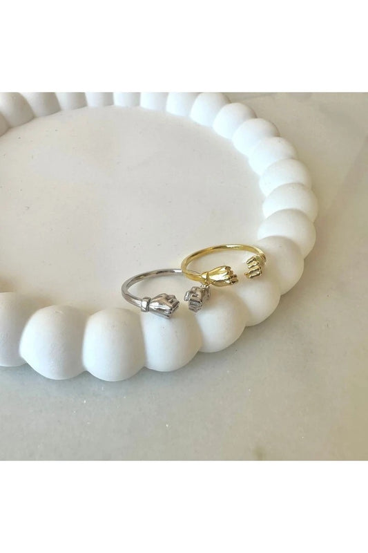 Sisterhood Fist Shaped Ring - 925 Sterling Silver