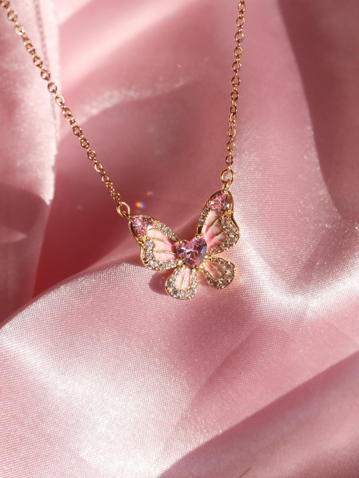 Blushstone Butterfly Necklace