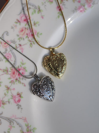 Novelle Bow Heart Personalized Photo Locket Necklace