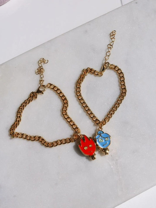 Magnetic Fire And Water Bracelet Pair