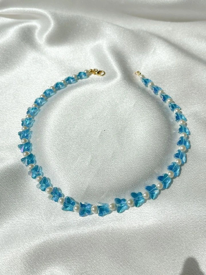 Butterfly Glass Pearl Choker