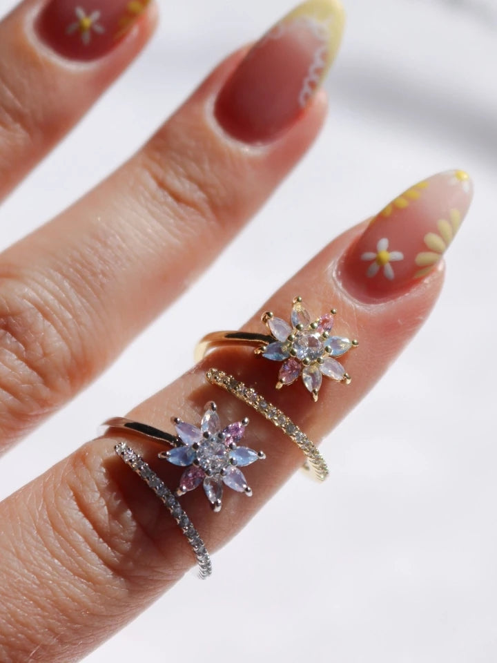 Pastel Daisy Sparkle Ring