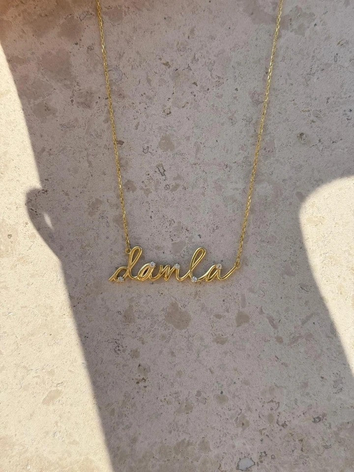 Personalized Stone Name 925 Silver Necklace