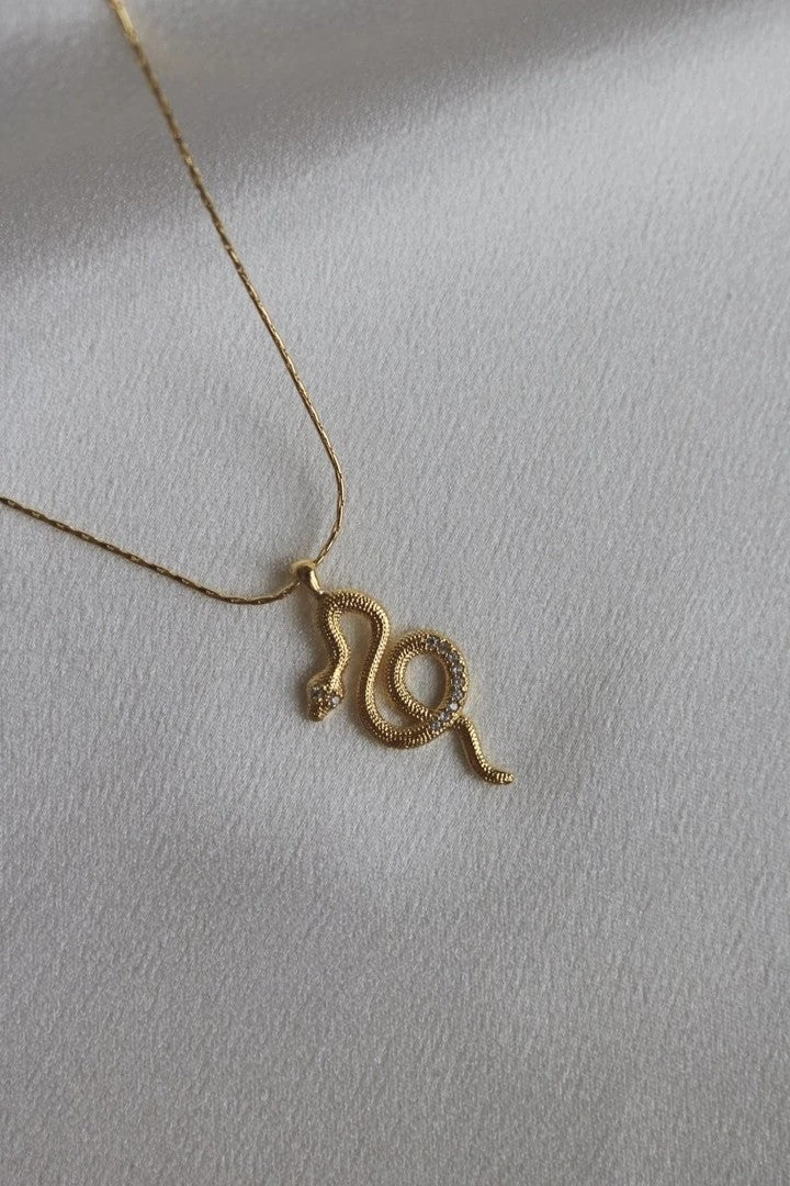 Zircon Stone Snake Necklace