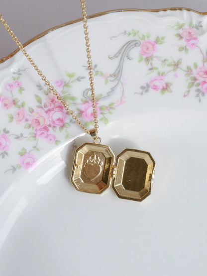 Purple Hearts On Fire Personalized Photo Locket Necklace