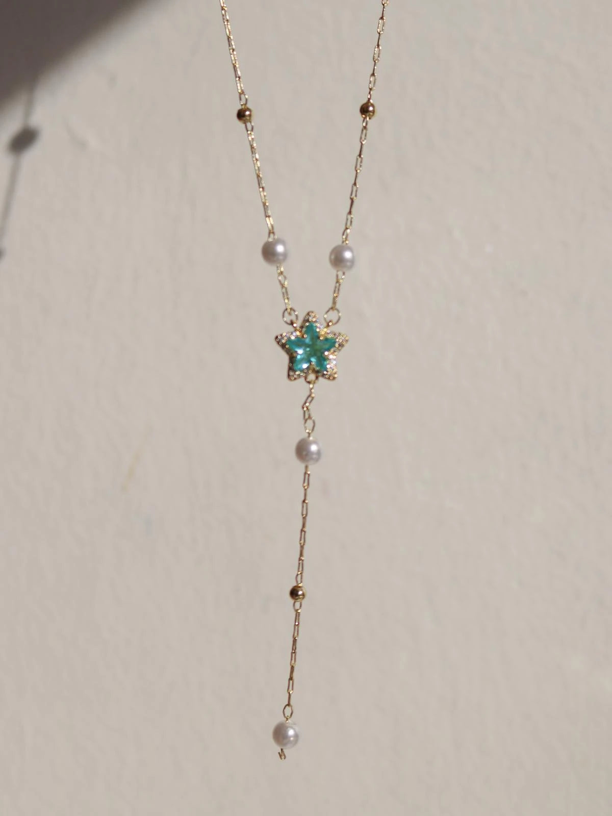 Blue Star Y Necklace