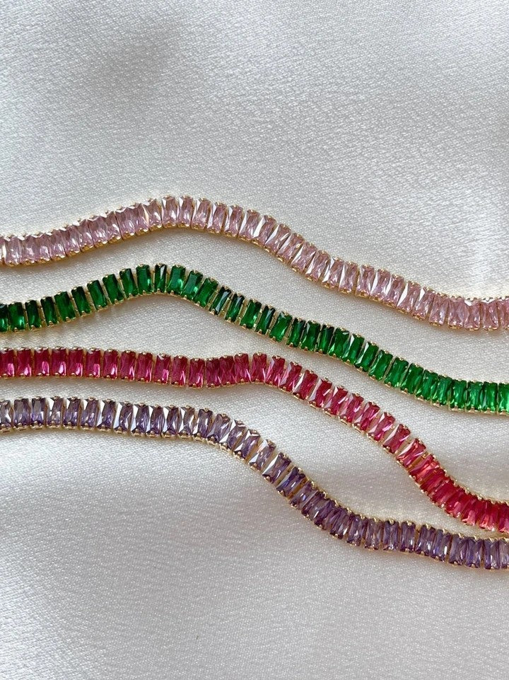 Single Color Baguette Stone Bracelet