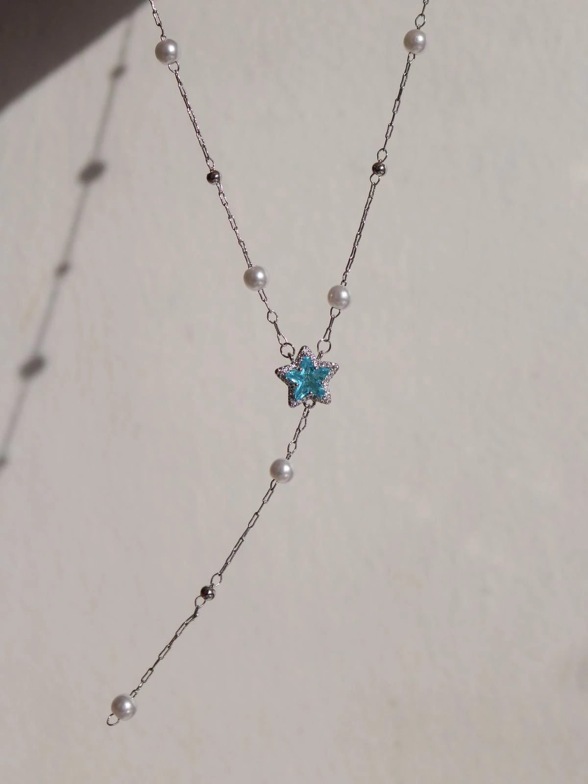 Blue Star Y Necklace