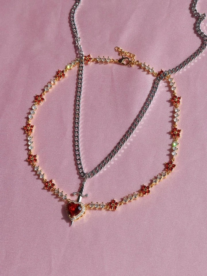 Snow White and the Huntsman Red Flower Choker - Couple Necklace