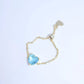 Heart Chain Ring Blue 925 Sterling Silver