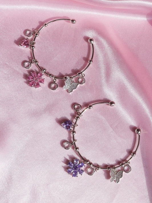 Pink & Purple Flower Bracelet