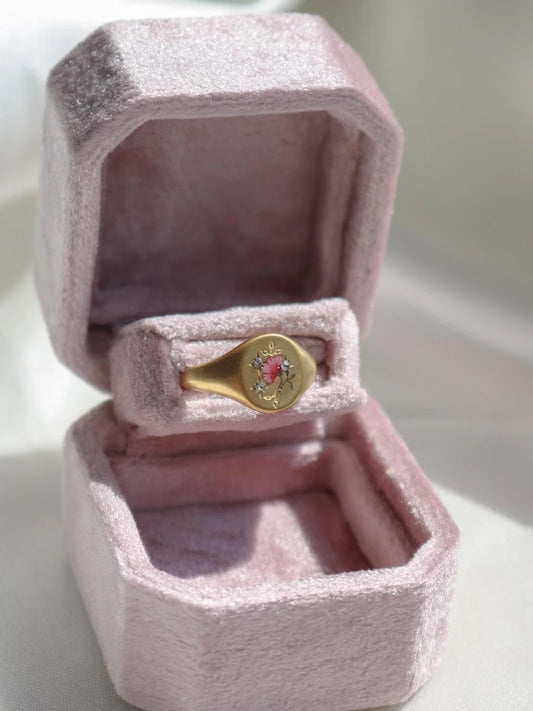 Vintage Abonica Flower Steel Ring