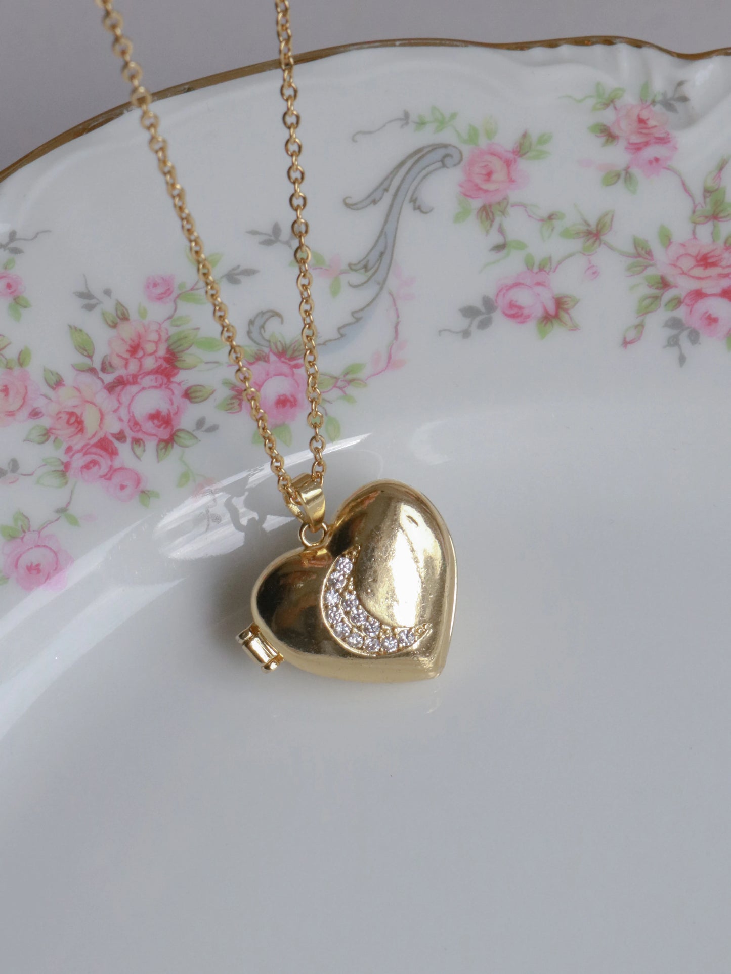 Heart Under The Moon Personalized Photo Locket Necklace