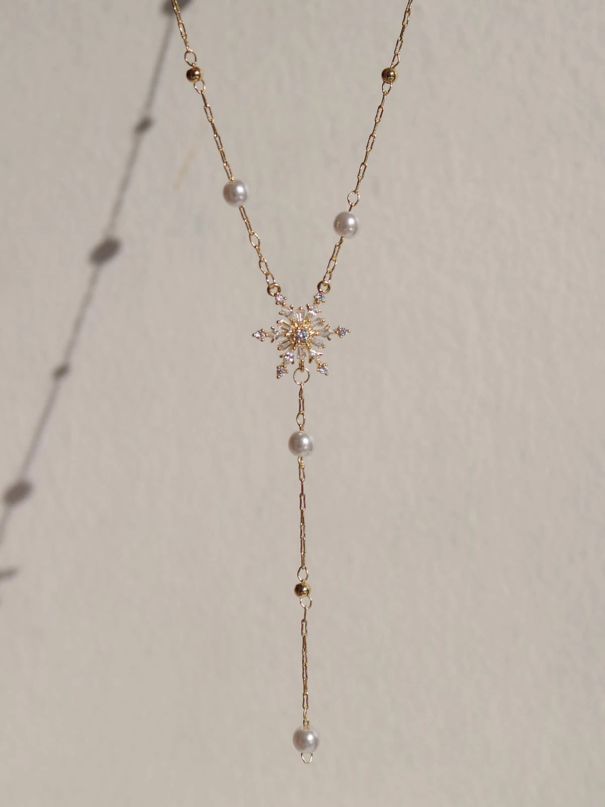 Frozen Snowflake Y Necklace