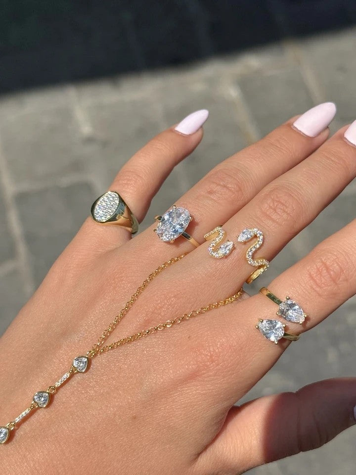 Lustro Oval 925 Silver Pinkie Ring