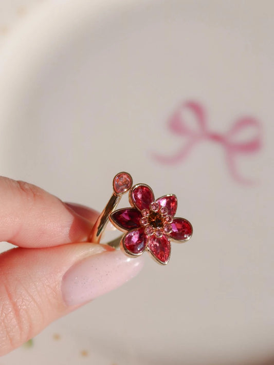 Dark Pink Bloomea Flower Ring