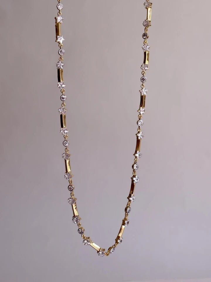 Starry Circle 925 Silver Necklace