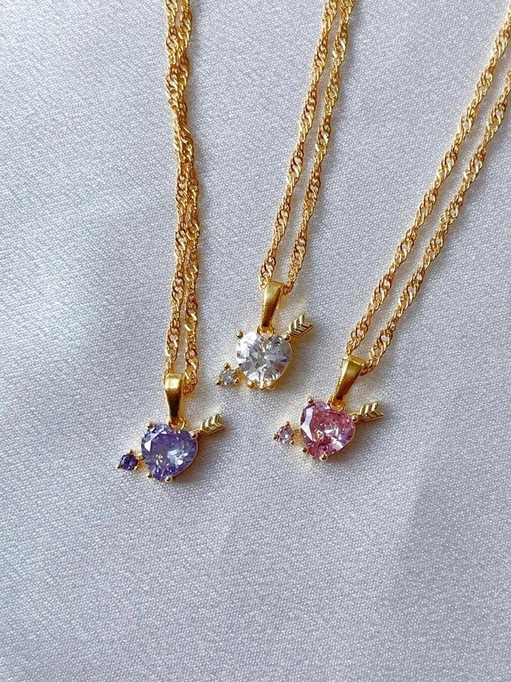 Eros Zircon Heart Necklace