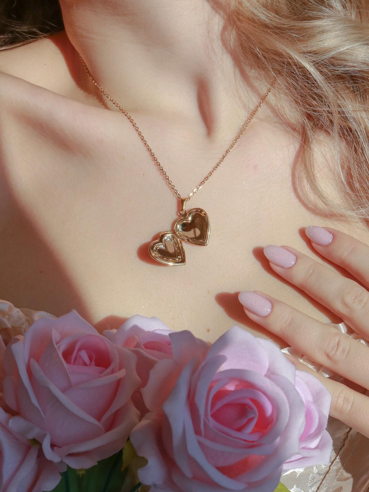 Sparkling Heartwing Personalized Photo Locket Necklace