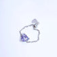 Heart Chain Ring Lilac 925 Sterling Silver