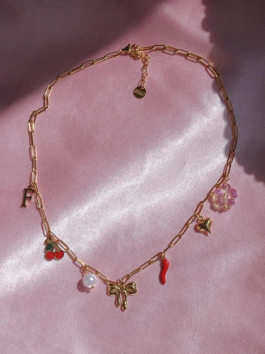 Spicy Bloom Steel Charm Necklace